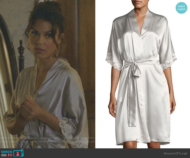 Bijoux Short Silk Robe by Christine Designs worn by Cristal Flores (Nathalie Kelley) on Dynasty