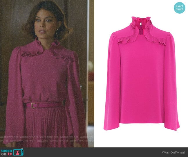 Crepe Blouse by Co worn by Cristal Flores (Nathalie Kelley) on Dynasty