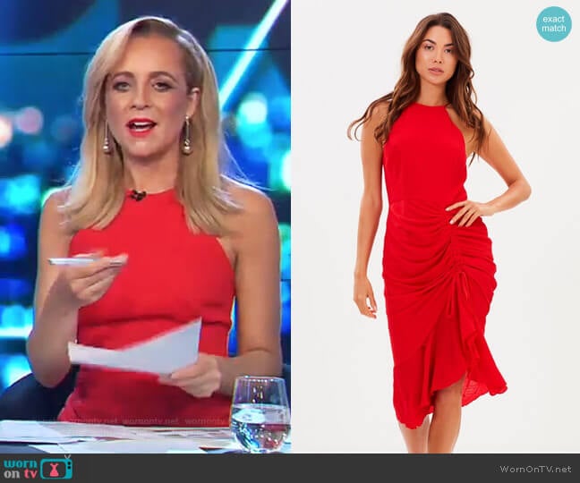 Ti Amo Drape Dress by Cooper St worn by Carrie Bickmore on The Project