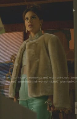 Cristal's beige fur jacket on Dynasty