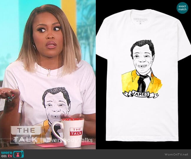 James Baldwin Print T-shirt by Deer Dana worn by Eve on The Talk