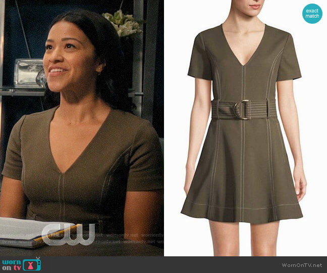 Diane von Furstenberg Belted Fit & Flare Dress worn by Jane Villanueva (Gina Rodriguez) on Jane the Virgin