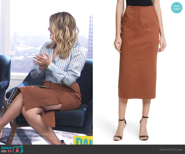 Midi Twill Pencil Skirt by Diane von Furstenberg worn by Carissa Loethen Culiner on E! News