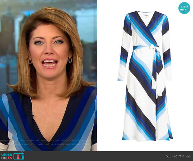 Silk Printed Dress by Diane von Furstenberg worn by Norah O'Donnell on CBS Mornings