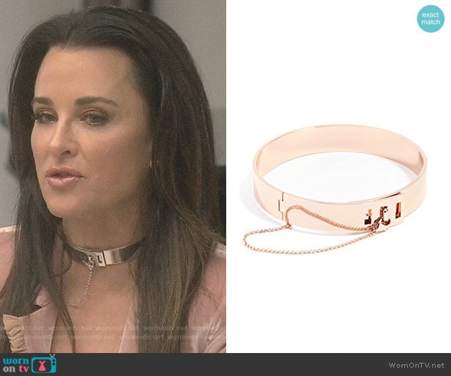 Safety Chain Choker Necklace by Eddie Borgo worn by Kyle Richards on The Real Housewives of Beverly Hills