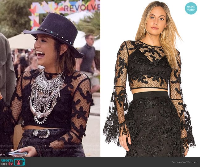 Floral Lace Crop Top by Endless Rose worn by Erin Lim  on E! News