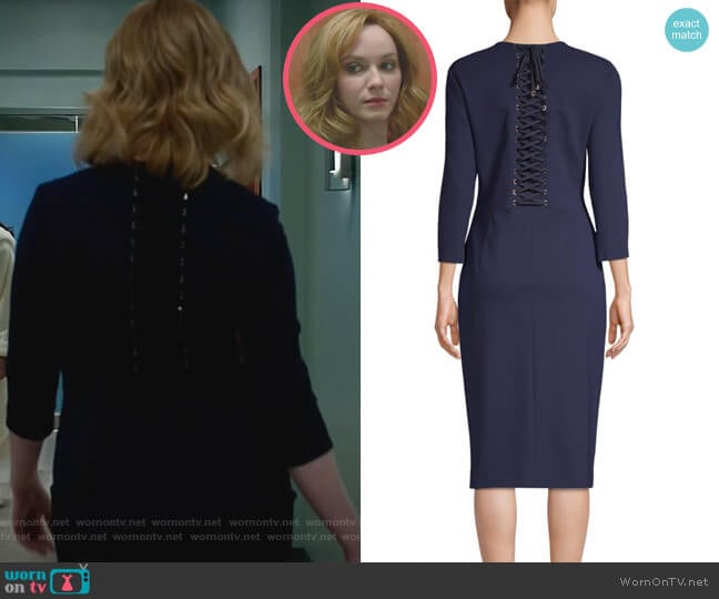 Jewelneck Sheath Dress by Escada worn by Beth Boland (Christina Hendricks) on Good Girls