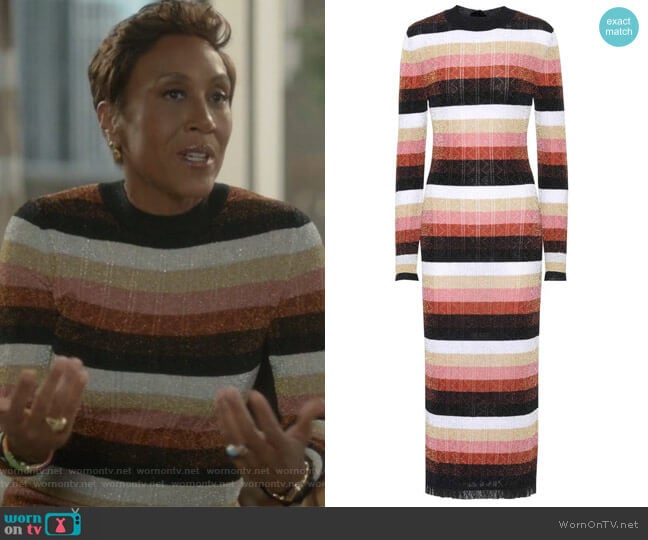 Metallic knitted wool-blend dress by Fendi worn by Robin Roberts (Robin Roberts) on Empire