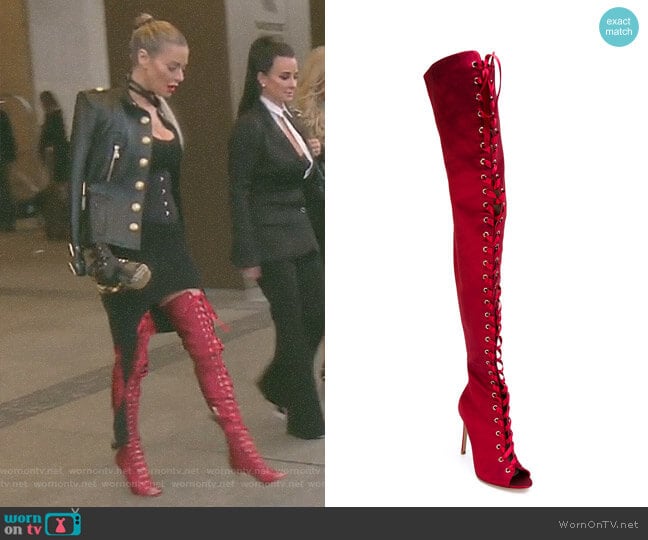 'Marie' Over-The-Knee Boots by Gianvito Rossi worn by Dorit Kemsley on The Real Housewives of Beverly Hills