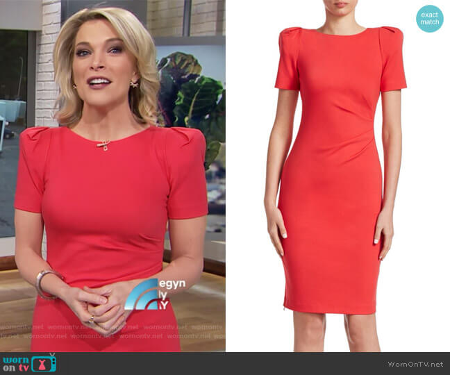 WornOnTV: Megyn’s red puff shoulder sheath dress on Megyn Kelly Today ...