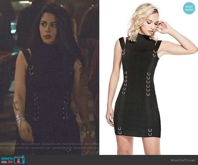 'Carrie' Mockneck Sweater Dress by Guess worn by Isabelle Lightwood (Emeraude Toubia ) on Shadowhunters