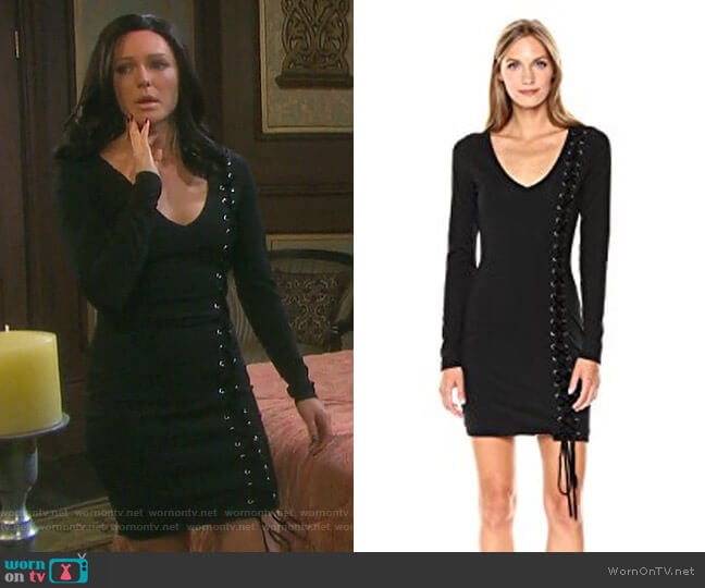 Long Sleeve Genna Lace-up Dress by Guess worn by Abigail Deveraux (Kate Mansi) on Days of our Lives