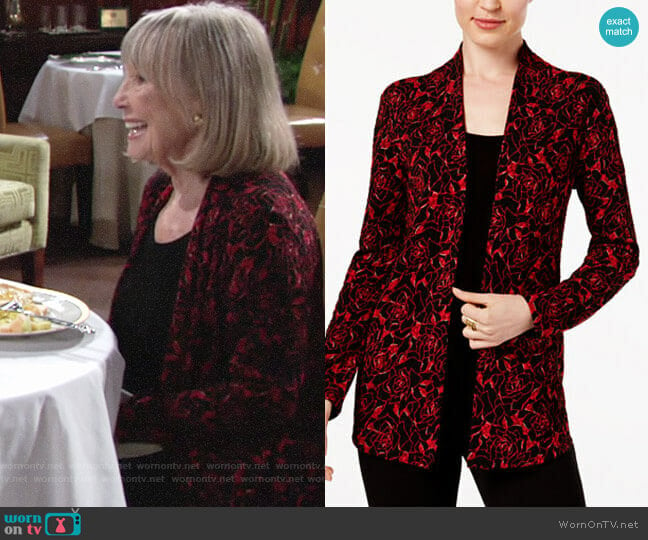 JM Collection Layered-Look Printed Top worn by Dina Mergeron (Marla Adams) on The Young and the Restless