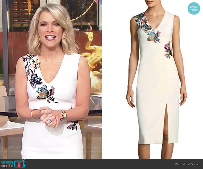 WornOnTV: Megyn’s white sleeveless embroidered dress on Megyn Kelly ...