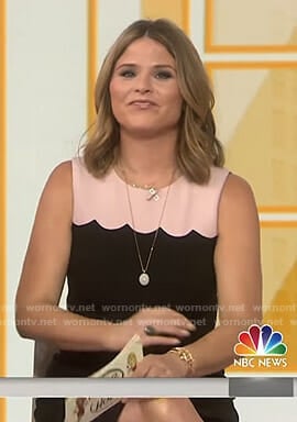 Jenna’s pink and black scallop dress on Today
