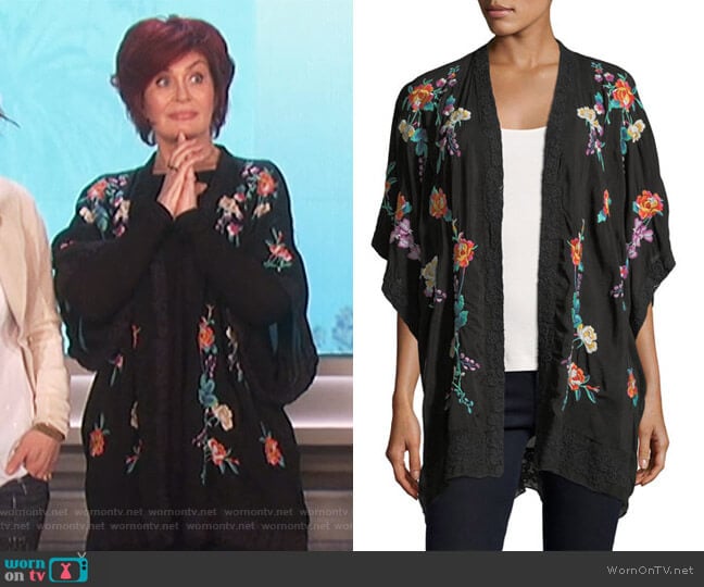 Classic Calla Embroidered Georgette Kimono by Johnny Was worn by Sharon Osbourne on The Talk