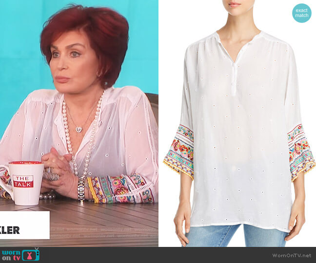 Embellished Tunic Top by Johnny Was worn by Sharon Osbourne on The Talk