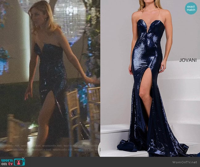 High Slit Sequin Dress by Jovani worn by Serena (Caitlin FitzGerald) on UnReal