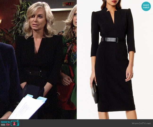 Karen Millen Leather Belt Pencil Dress  worn by Ashley Abbott (Eileen Davidson) on The Young and the Restless