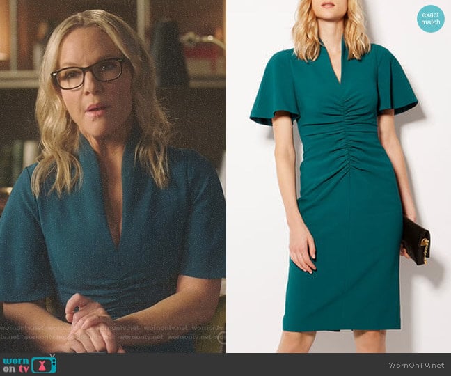 V-Neck Pencil Dress by Karen Millen worn by Linda Martin (Rachael Harris) on Lucifer