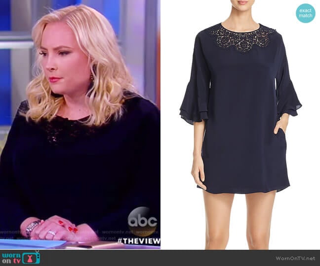 WornOnTV: Meghan’s blue lace neckline dress on The View | Meghan McCain ...