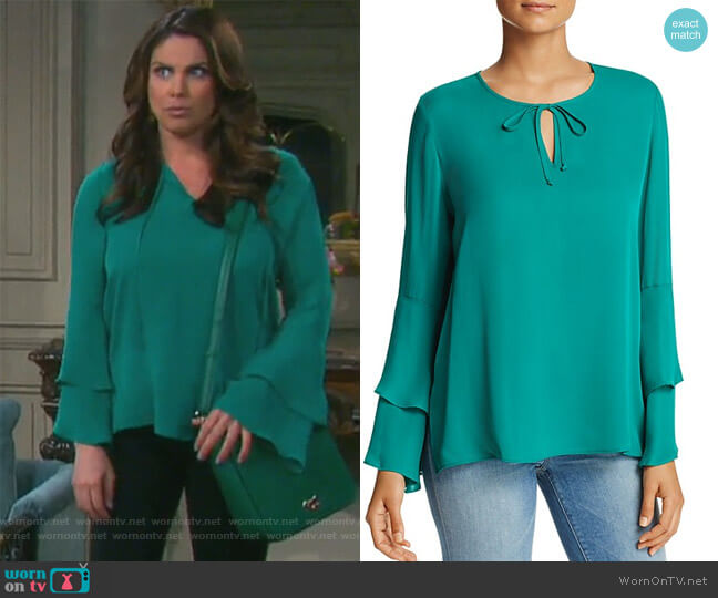 WornOnTV: Chloe’s green tiered bell sleeve blouse on Days of our Lives ...