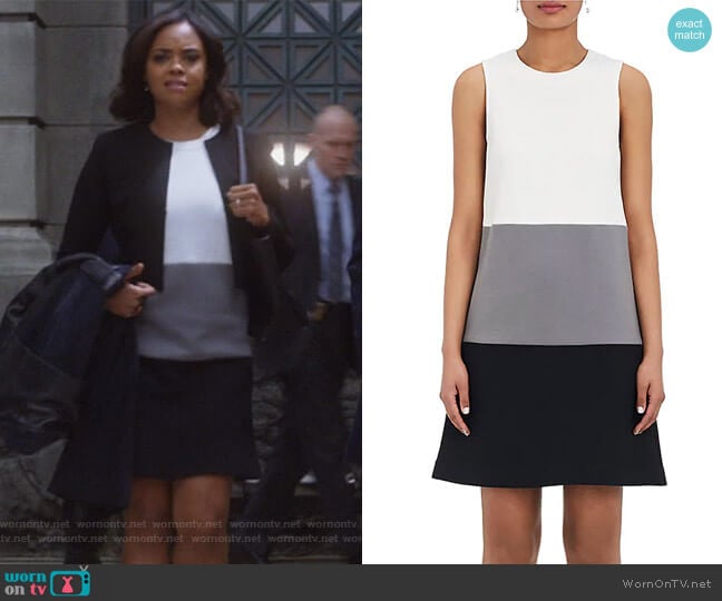 Colorblocked Cotton-Blend Dress by Lisa Perry worn by Jasmine Gooden (Sharon Leal) on Instinct