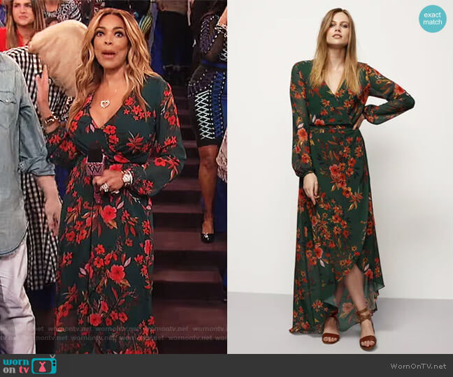 Floral Fixed Wrap Dress by Long Tall Sally worn by Wendy Williams on The Wendy Williams Show