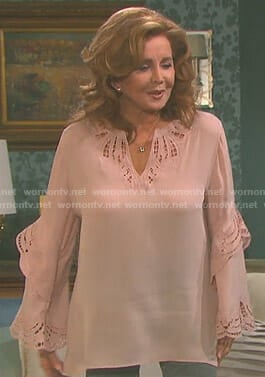 Maggie’s pink eyelet blouse on Days of our Lives