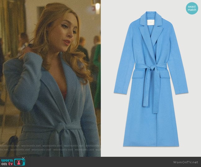 'Geode' Long Coat by Maje worn by Fallon Carrington (Elizabeth Gillies) on Dynasty