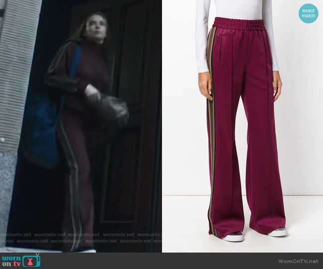 Runaway track pants by Marc Jacobs worn by Villanelle (Jodie Comer) on Killing Eve