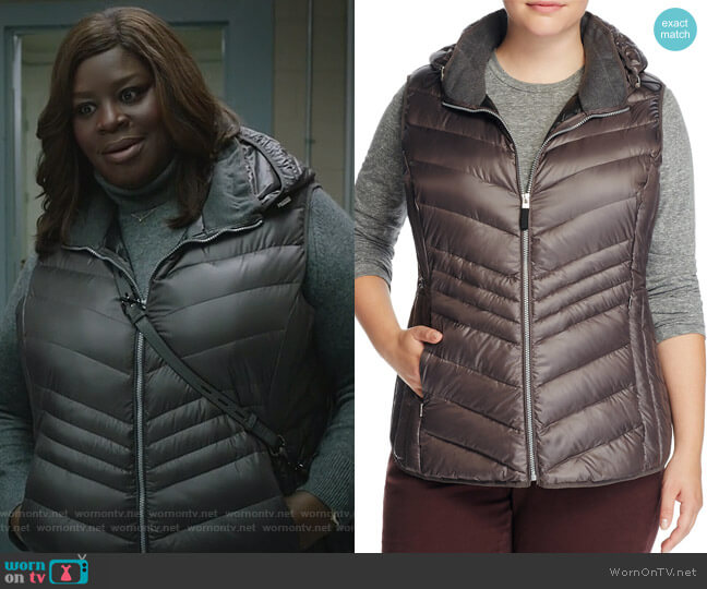 Ruby Hooded Puffer Vest by Marc New York Plus worn by Ruby Hill (Retta) on Good Girls