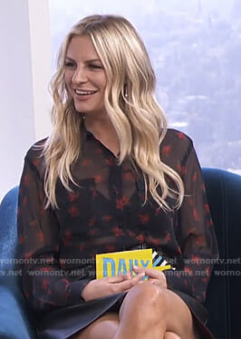 Morgan’s sheer black floral blouse on E! News Daily Pop