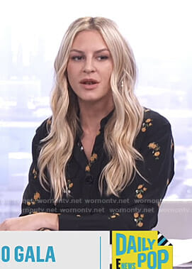 Morgan’s black floral shirt on E! News Daily Pop