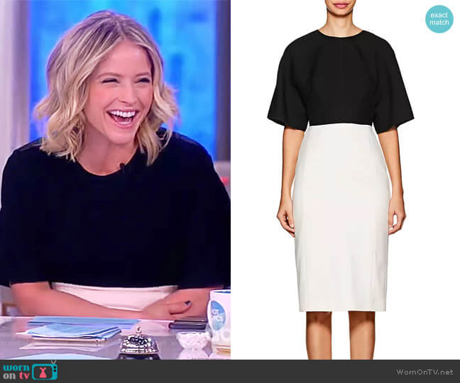 Colorblocked Wool Midi-Dress by Narciso Rodriguez worn by Sara Haines on The View