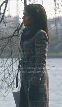 Olivia’s grey checked coat on Scandal