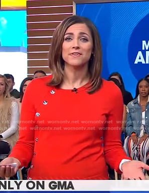 Paula’s red button embellished top on Good Morning America