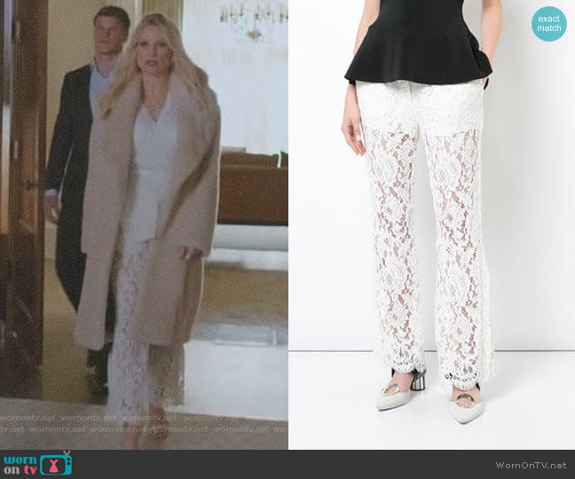 Flared Trousers by Proenza Schouler worn by Alexis Carrington (Elaine Hendrix) on Dynasty