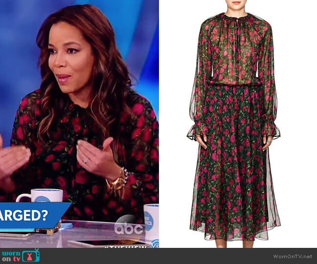 WornOnTV: Sunny’s black floral print sheer dress on The View | Sunny ...
