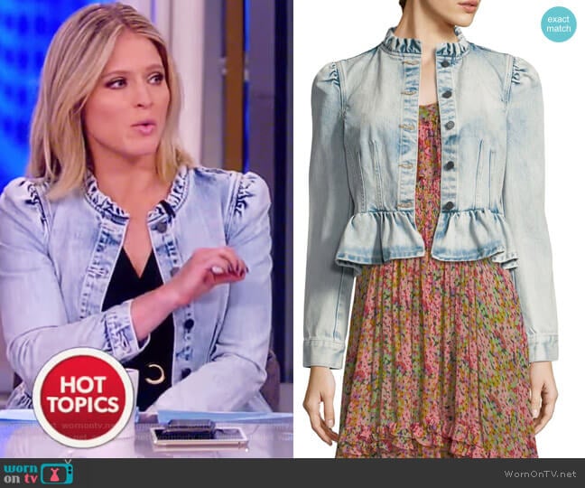 Denim Peplum Jacket by Rebecca Taylor worn by Sara Haines on The View