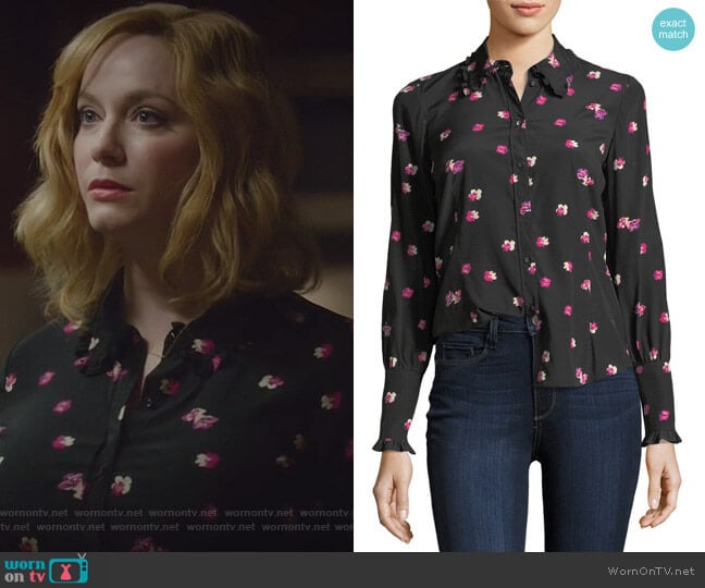 Floriana Silk Ruffle Blouse by Rebecca Taylor worn by Beth Boland (Christina Hendricks) on Good Girls