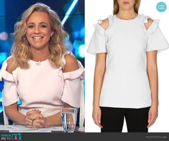 Femmes Top by Rebecca Vallance worn by Carrie Bickmore on The Project