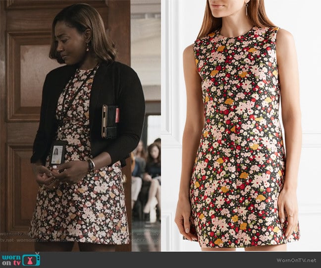 Chelsea floral-jacquard mini dress by Red Valentino worn by Daisy Grant (Patina Miller) on Madam Secretary