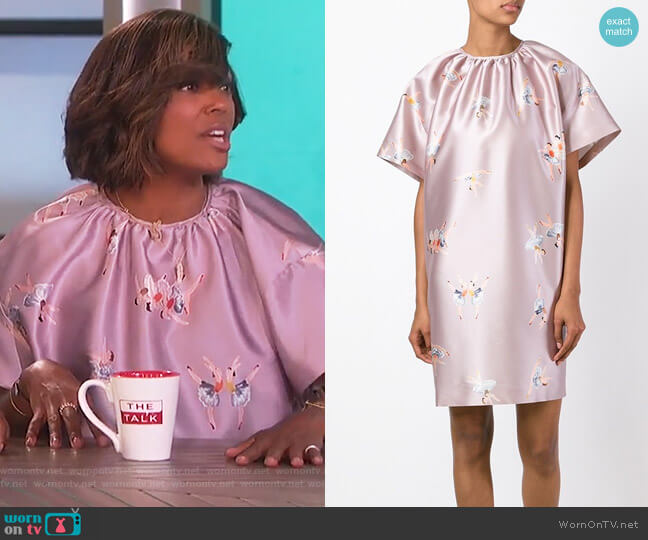 Ballerina Print Shift Dress by Rochas worn by Aisha Tyler on The Talk