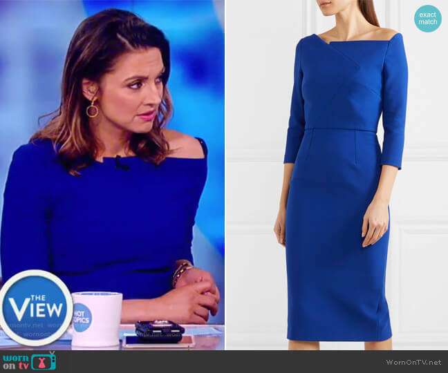 Witham asymmetric stretch-crepe dress by Roland Mouret worn by Paula Faris on The View