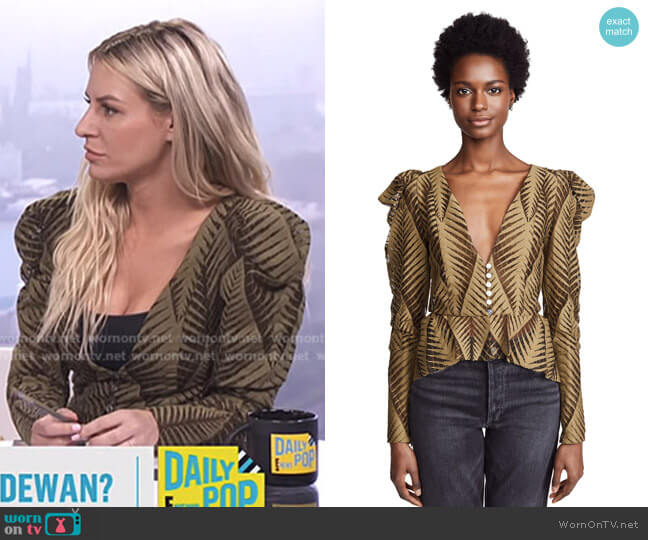 'Dabria' Top by Ronny Kobo worn by Morgan Stewart on E! News