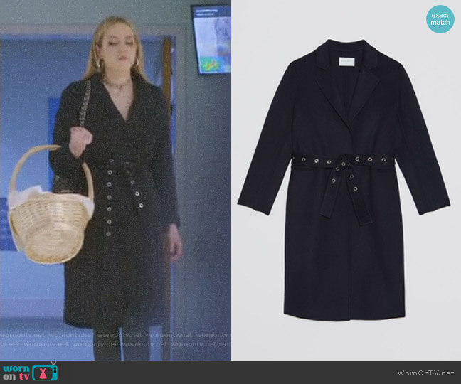 Miki Coat by Sandro worn by Fallon Carrington (Elizabeth Gillies) on Dynasty