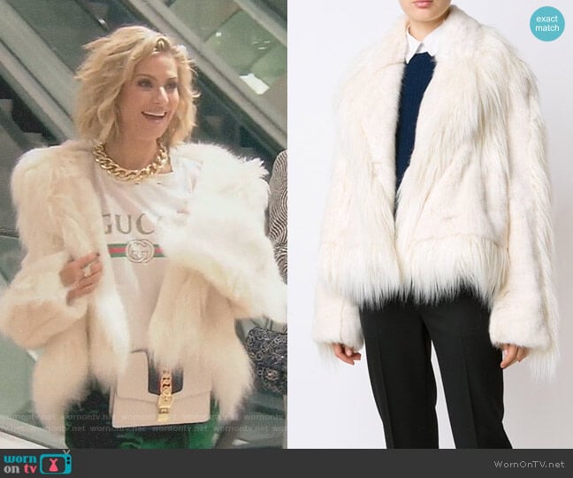 Oversized Faux-Fur Jacket by Stella McCartney worn by Dorit Kemsley on The Real Housewives of Beverly Hills