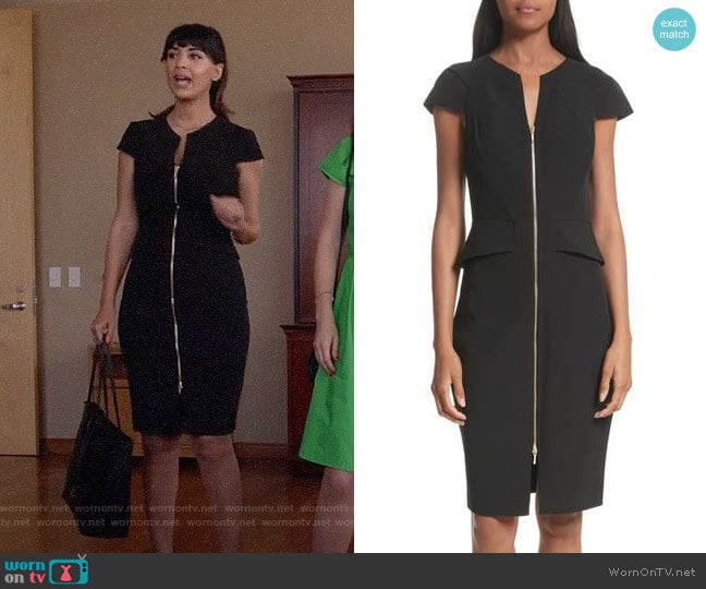 Ted Baker Architectural Pencil Dress worn by Cece Parekh (Hannah Simone) on New Girl