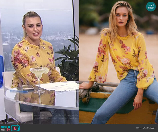 Moulin Jaune Silk Top by The Kooples worn by Carissa Loethen Culiner on E! News